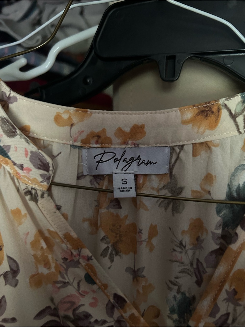 Women’s Maternity Cream Floral Maxi Dress - Long Sleeve - Picture 2 of 2